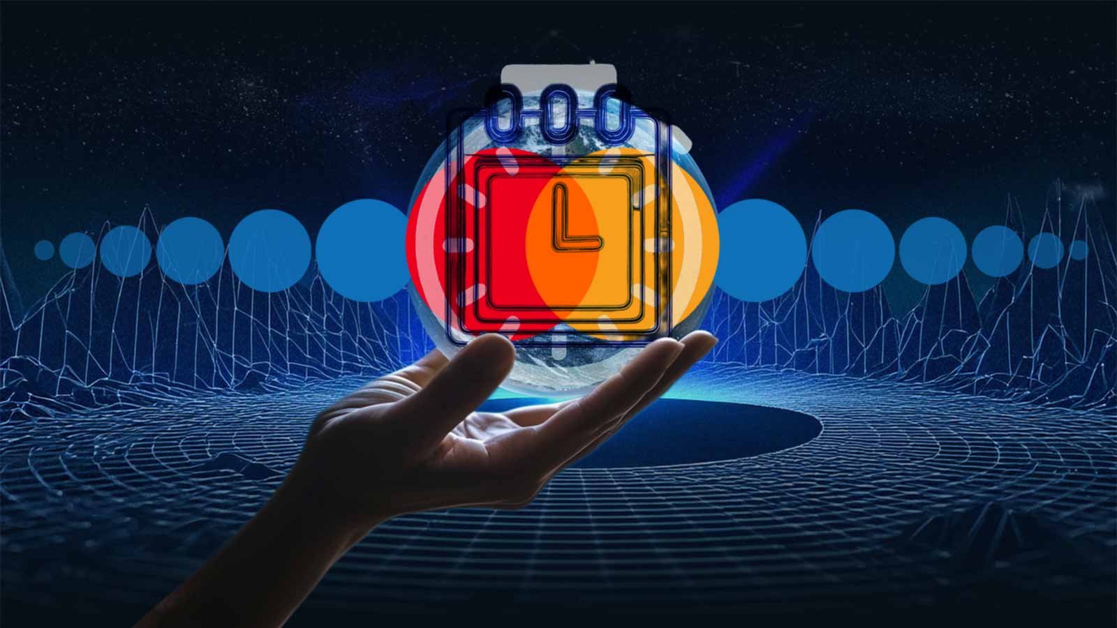 Hand holding Mastercard calendar